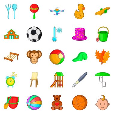 Oyuncak Icons set, karikatür tarzı
