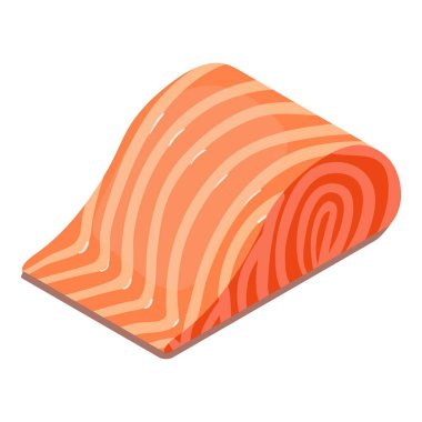 Somon parçası simgesi, izometrik 3d stili