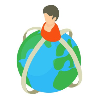 Sosyal gezegen simgesi, izometrik 3d stili