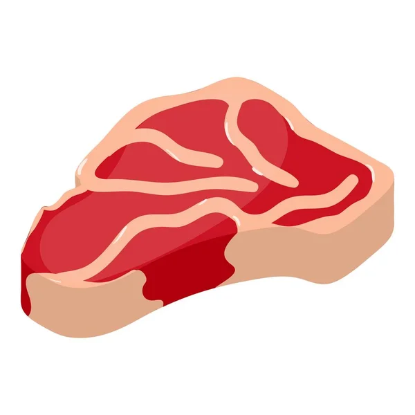 Ikon potongan daging, gaya isometrik 3d - Stok Vektor