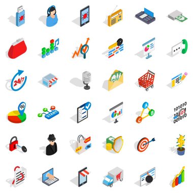 Diyagram Icons set, izometrik stili