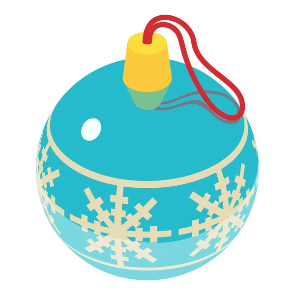 クリスマス ボールのアイコン、等角投影の 3d スタイル — ストックベクタ