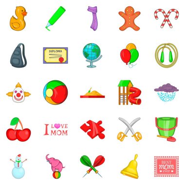 Çocuğun Icons set, karikatür tarzı