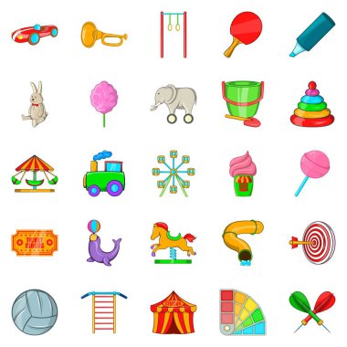 Önemsiz şey Icons set, karikatür tarzı