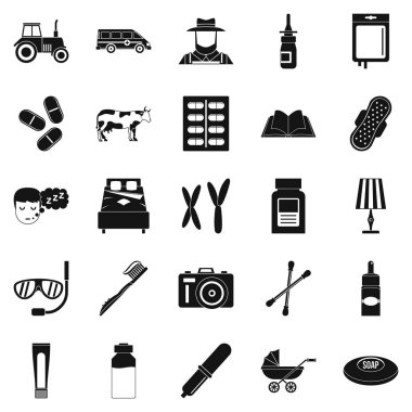 Çocuk eğitim Icons set, basit tarzı