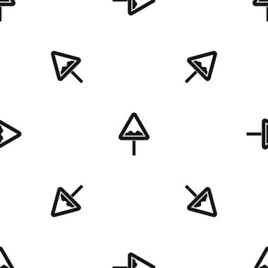 Düzensiz üçgen yol işaret sorunsuz siyah desen