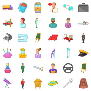 İnsan kaynakları Icons set, karikatür tarzı