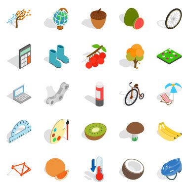 Ebeveynlik Icons set, izometrik stili
