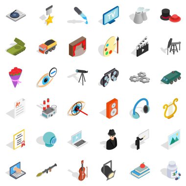 İş Icons set, izometrik stili