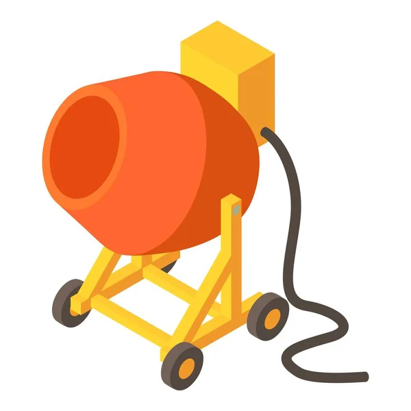 Concrete mixer icon, isometric 3d style — Stock Vector