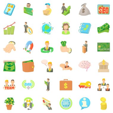 Ortaklık Icons set, karikatür tarzı