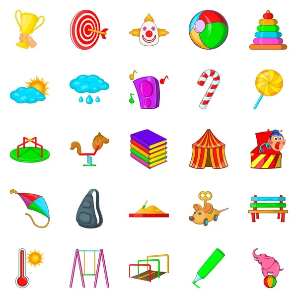 Conjunto de iconos de juguete de bebé, estilo de dibujos animados — Vector de stock