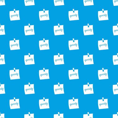 Metin qwerty desen kesintisiz mavi ile kağıt levha