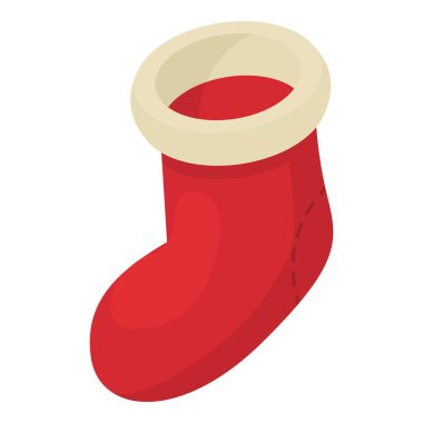 Noel çorap simgesi, izometrik 3d stili