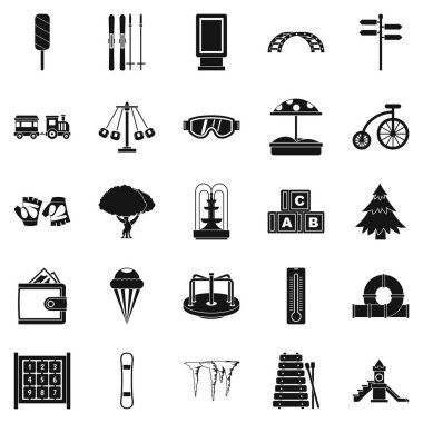 Çocuk eğlence Icons set, basit tarzı