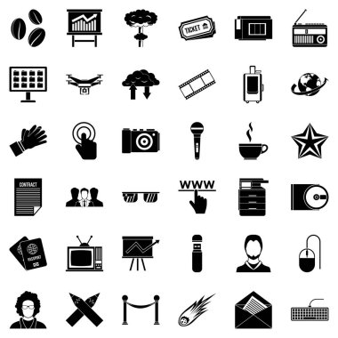 Gazete Icons set, basit tarzı