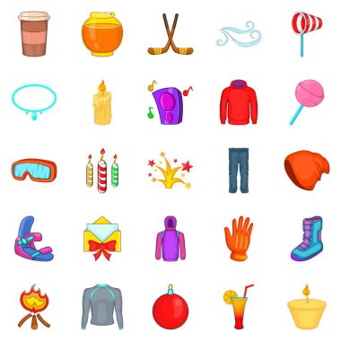 Yeni yıl simgeler ayarla, tarzı çizgi film