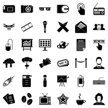 Daktilo Icons set, basit tarzı