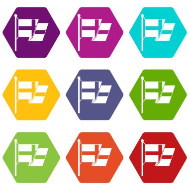 İsveç simge renk altı yüzlü ayarlamak