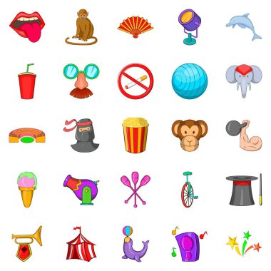 Sirk Icons set, karikatür tarzı