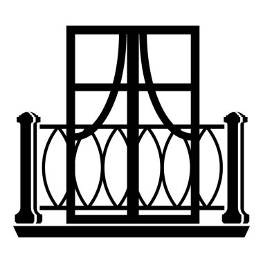 Açık balkon simgesi, basit tarzı