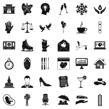 Icons set, basit tarzı zevk