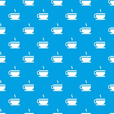 Çay bardağı ve tabağı kesintisiz mavi model