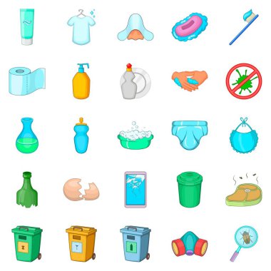 Temizlik simge seti, karikatür tarzı