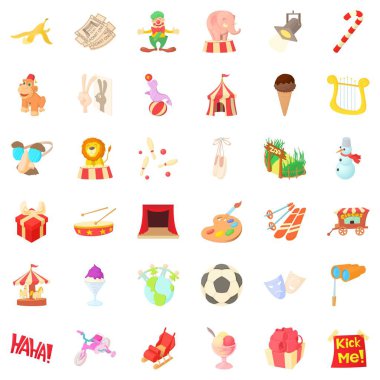 Simgeler dans ayarlayın. Karikatür tarzı vektör simgeler beyaz arka plan üzerinde izole web için dans 36