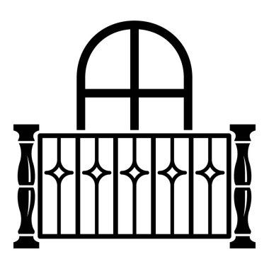 Daire balkon simgesi, basit tarzı