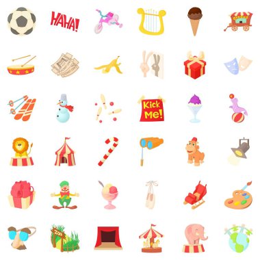 Kutlama Icons set, karikatür tarzı