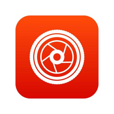 Kamera diyafram simgesi dijital kırmızı