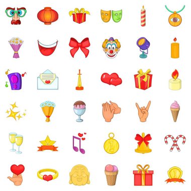 Konfeti Icons set, karikatür tarzı