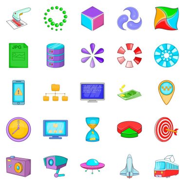 Icons set, karikatür tarzı saymak