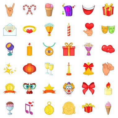 Kokteyl Icons set, karikatür tarzı