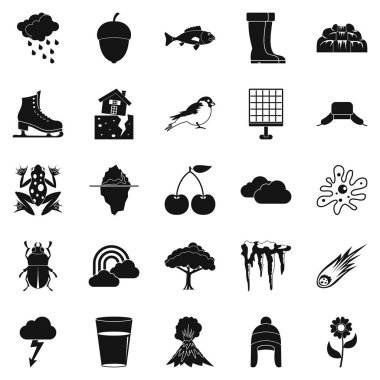 Belirsizliklerin Icons set, basit tarzı