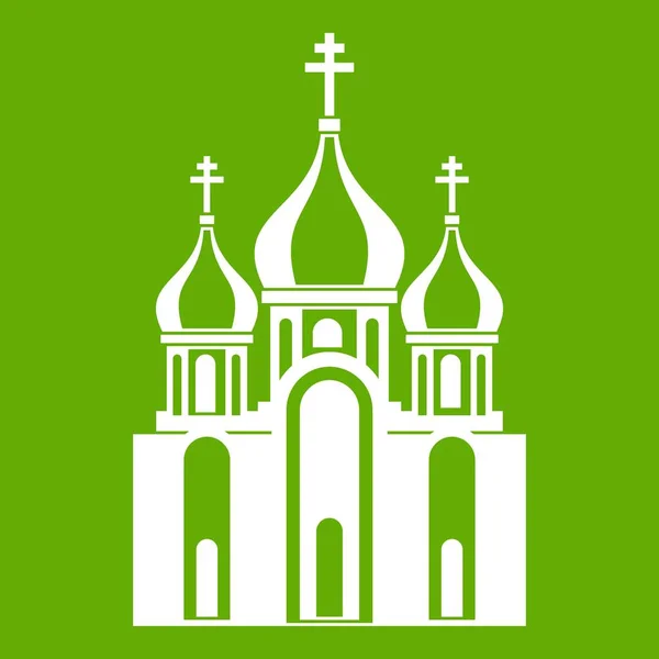 Chiesa edificio icona verde — Vettoriale Stock