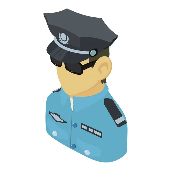 Policier asiatique icône, isométrique 3d style — Image vectorielle