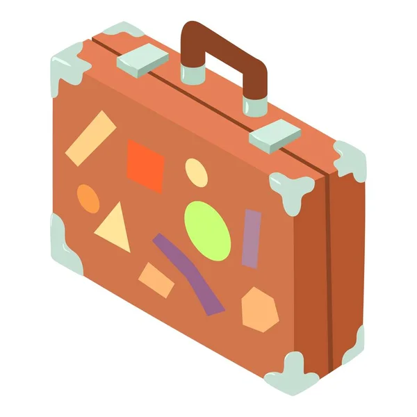 Icône de valise, style 3d isométrique — Image vectorielle