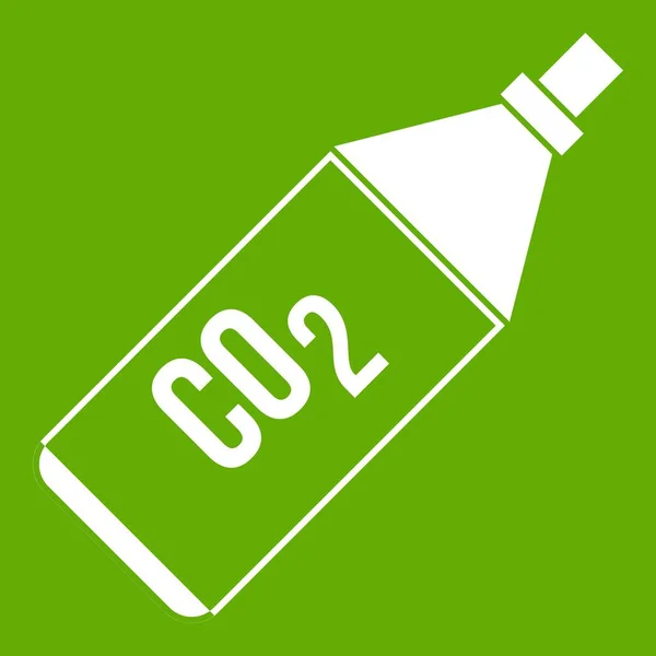 CO2 bottle icon green — Stock Vector