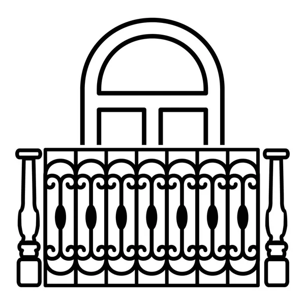 Konstrukce balkonu ikony, jednoduchý styl — Stockový vektor