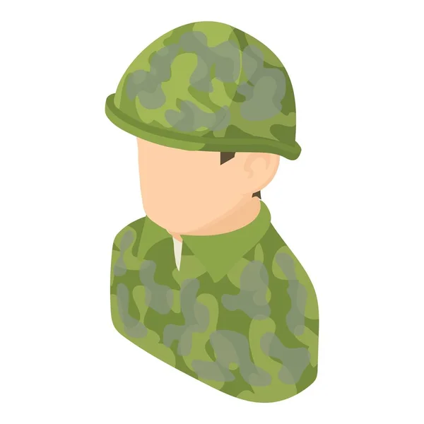 Ícone de homem militar, estilo 3D isométrico —  Vetores de Stock