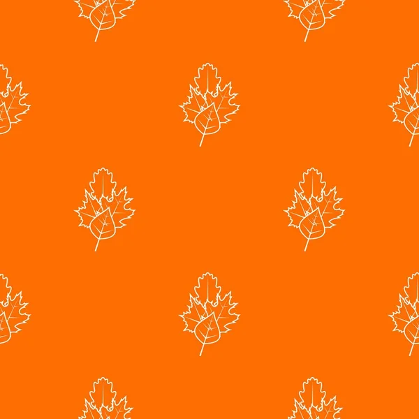 Feuilles Motif Répéter Sans Couture Couleur Orange Pour Tout Design — Image vectorielle