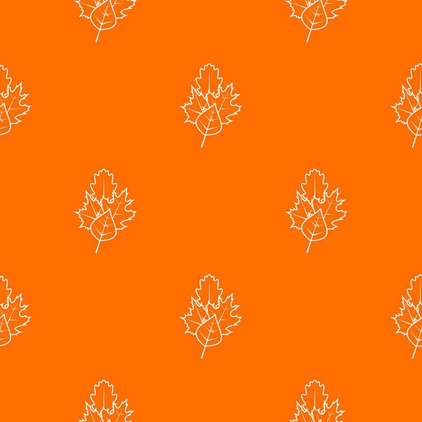 Leaves pattern repeat seamless in orange color for any design. Vector geometric illustration