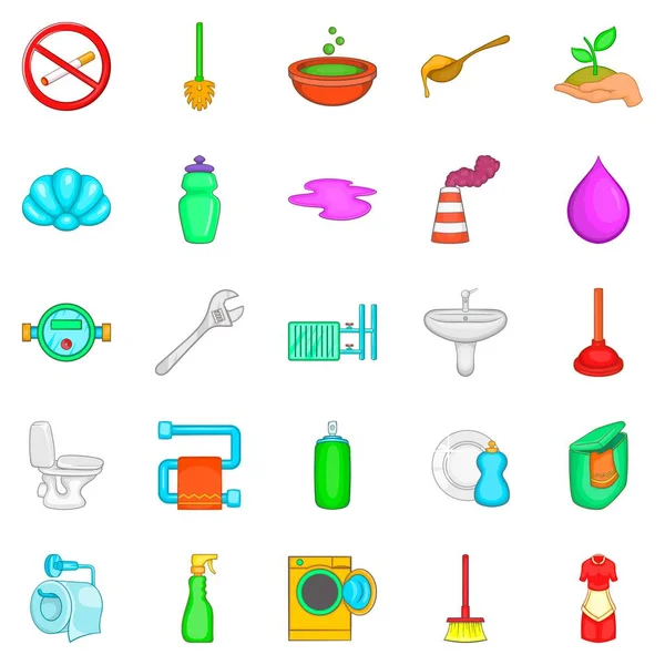 Icons set, karikatür tarzı temizle