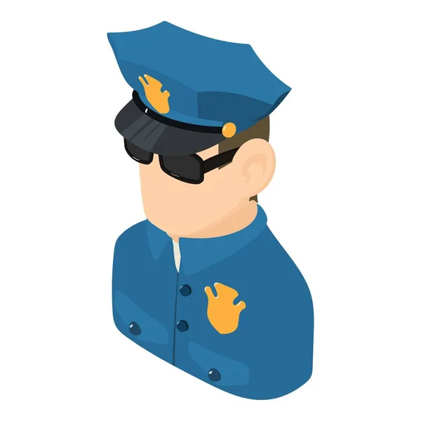 Icône Policier Illustration Isométrique Icône Vectorielle Policier Pour Web — Image vectorielle