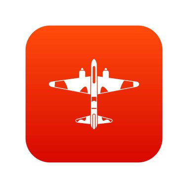 Askeri savaş uçakları simgesi dijital kırmızı