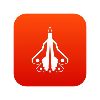 Askeri avcı uçağı simgesi dijital kırmızı