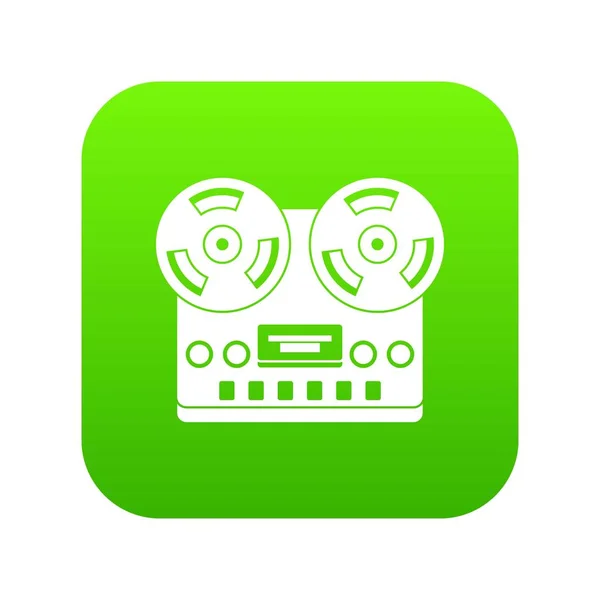 Retro ses kaydedici simgesi dijital yeşil — Stok Vektör