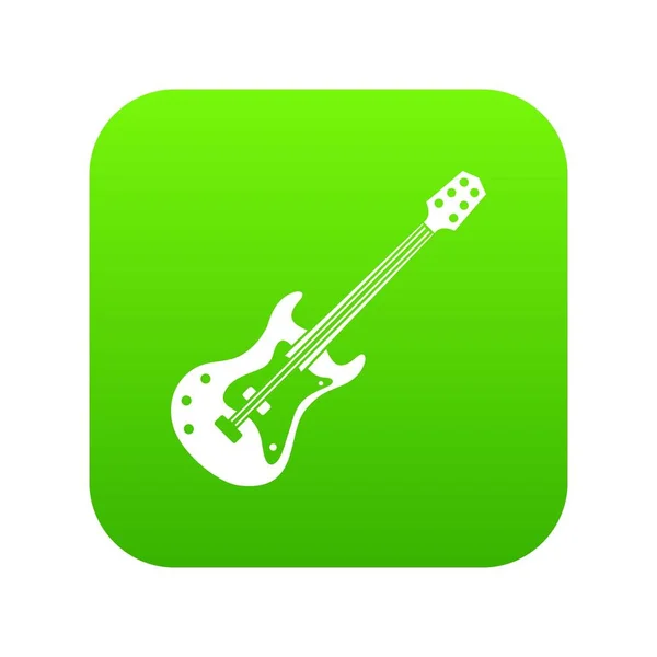 Chitarra elettrica classica icona digitale verde — Vettoriale Stock